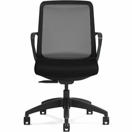 THE HON CO Task Chair, Black Fabric, 27inx27inx41in, BK Frame/BK Mesh Back HONCLQIMCU10T